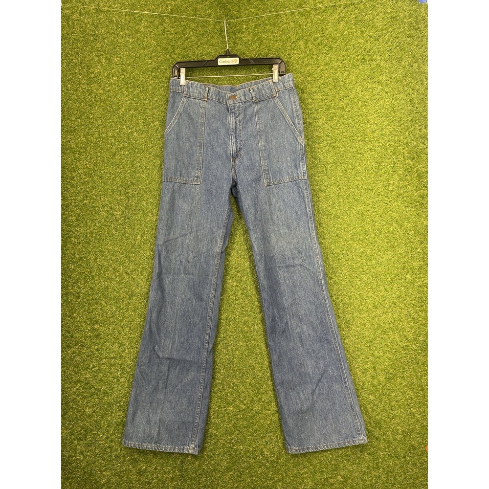 Levis Bell Bottom Jeans Womens 28x33 Orange Tab True Vintage 1970's Medium Wash